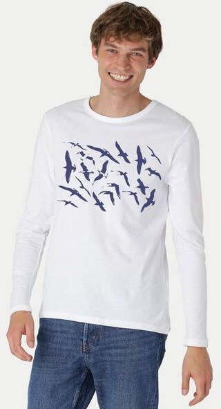 Peaces.bio - handbedruckte Biomode Bio-Herren-Langarmshirt Möwen