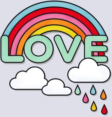 Photocircle Poster / Leinwandbild - Rainbow Love Typography