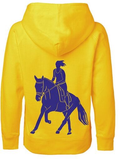 HANDGEDRUCKT "Galopp" Kinder Hoody aus reiner Biobaumwolle (kbA) Pferd