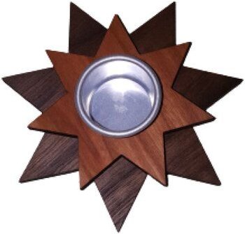 ReineNatur Kerzenständer für Stabkerzen - Weihnachtsdekoration - Sterne - 2er-Set