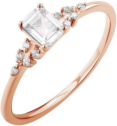 Eppi Verlobungsring mit Moissanit in Emerald-Form Adva