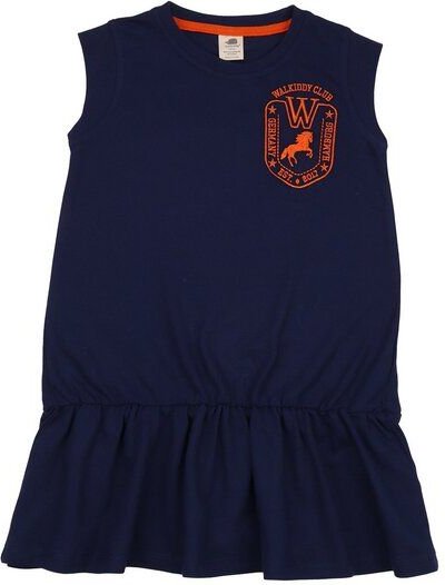 Kinderkleid GOTS zertifiziert, Bio-Baumwolle, dunkelblau, „Blue Depths“, ärmellos, weich & bequem – Walkiddy