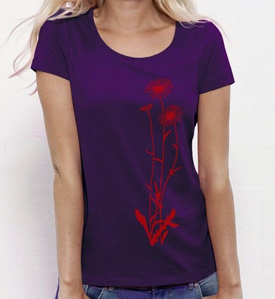 Picopoc Blumen / Lila & rot / T-Shirt für Frauen