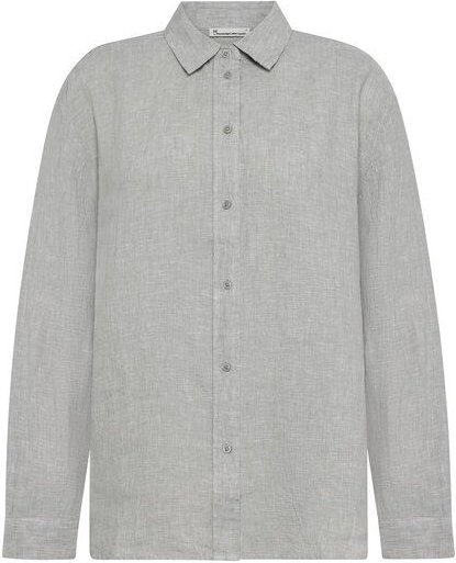 KnowledgeCotton Apparel Lockeres Leinenhemd mit langen Ärmeln - Bio-Leinen GOTS/Vegan