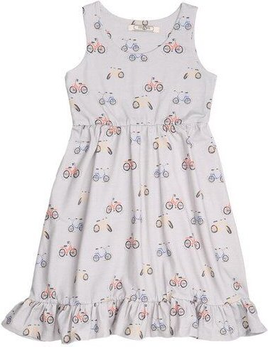 Cotokids Kinder Kleid ärmellos GOTS-zertifiziert Bio-Baumwolle mit Fahrrad-Motiv von Walkiddy, leichtes Sommerkleid