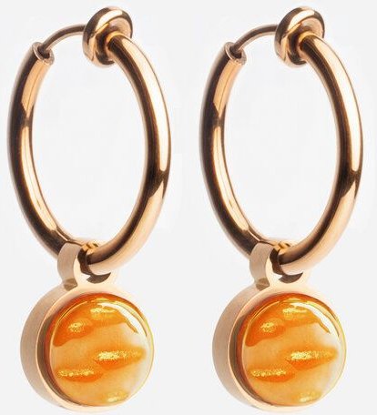 ALEXASCHA Roségold Clip Creolen mit Anhänger | Mix & Match