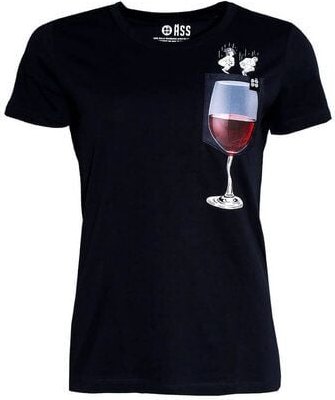 FÄDD Damen T-Shirt Rundhals aus Bio-Baumwolle "Rotwein BT" Navy Schwarz