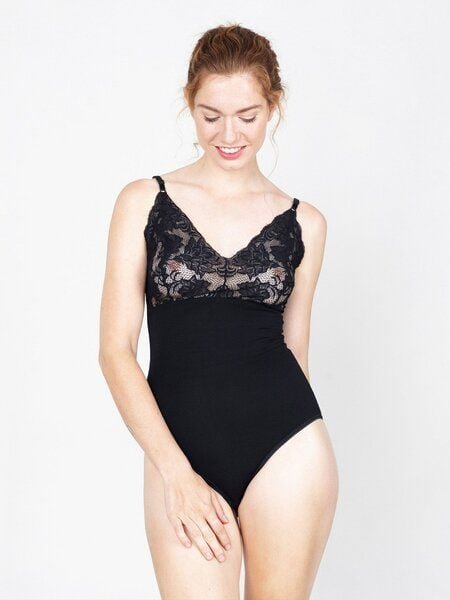 erlich textil Helena Body mit Spitze aus weichem Modal, made in Europe