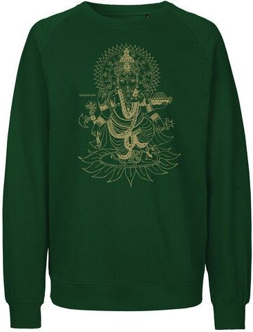 Peaces.bio - handbedruckte Biomode Bio Damen-Sweatshirt Loose Fit Ganesha