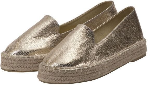 Japanwelt Espadrilles Damen Espadrilles Plateau Metallic Glitzer Sommerlatschen Plateausohle