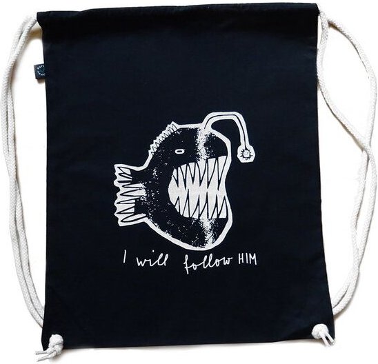 Cherry Bomb Earth Positive Turnbeutel, Anglerfisch. Mit Handsiebdruck.