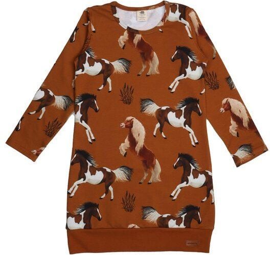 Sportdress Kinder nachhaltig Braun - Walkiddy Joyful Horses 95% Bio-Baumwolle, 5% Elasthan, GOTS-zertifiziert, umweltfre...