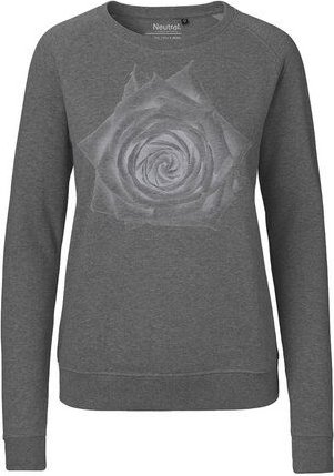 Peaces.bio - handbedruckte Biomode Bio Damen-Sweatshirt Rose