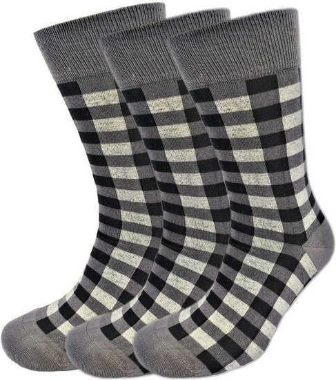 Thumbnail - BLS Organic 3er Set GOTS zertifiziert 98 % Bio-Baumwolle Check Pattern Socken