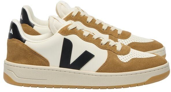 Veja Herren-Sneaker V-10 Prime Leather Pure Black Tent