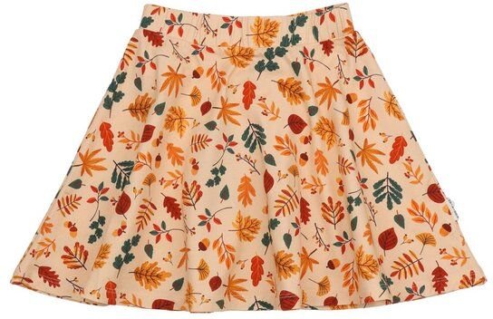 Kinder Rock GOTS-zertifiziert aus Bio-Baumwolle, Autumn Leaves-Print, A-Linie mit elastischem Bund – Walkiddy, weich & a...