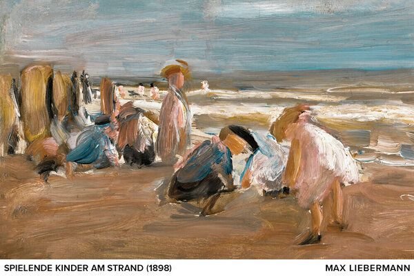 Photocircle Poster / Leinwandbild / Kunst - Max Liebermann: Spielende Kinder am Strand