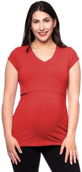 Milchshake 108 BASIC Umstands- und Stillshirt V-Neck mit kurzarm aus weicher Bio-Baumwolle