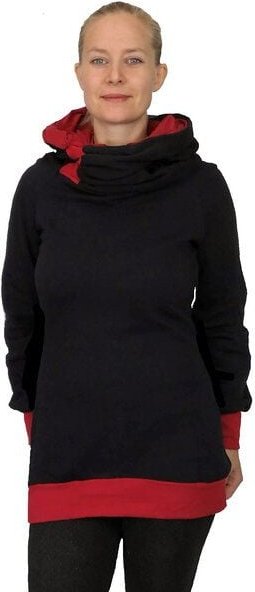 liebewicht Kapuzenpullover KapOn schwarz/rot 2 Längen nach Wahl