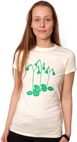 HANDGEDRUCKT "Moosglöckchen" Frauen-T-SHIRT von Earth Positiv