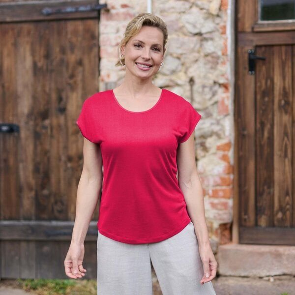 Kokon Zwo Basic Shirt mit überschnittenem Arm 43% Seide (peacesilk), 17% Leinen