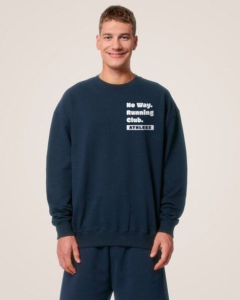 Athleez NO WAY. RUNNING CLUB. - Heavy Oversized Sweatshirt - 100% Bio-Baumwolle
