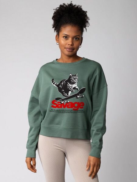 watapparel Sweatshirt Frauen Savage Cat