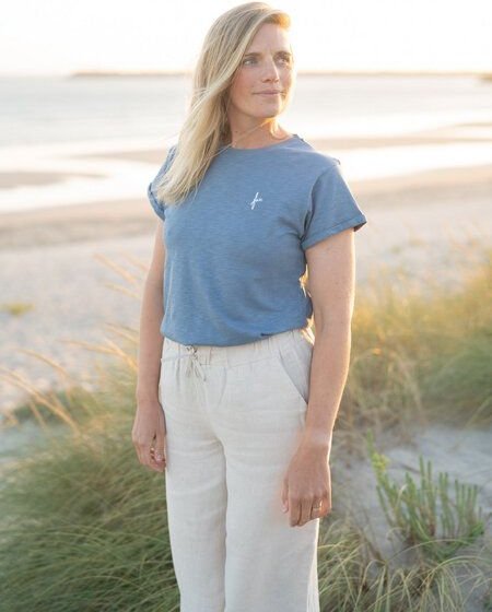 FUXBAU Frauen fux Azul T-Shirt - blau meliert