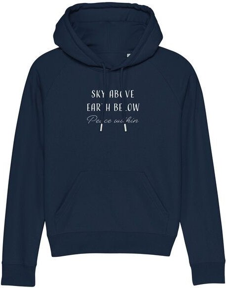 Human Family Bio Damen Sweatshirt mit Kapuze "Trekker - Peace within"