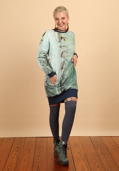 Die rote Zora Sweatkleid mit Taschen