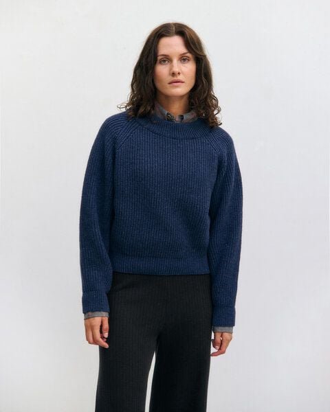 Thumbnail - Rotholz Kurzer Strickpullover Recycelte Wolle
