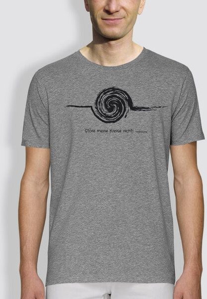 little kiwi Herren T-Shirt, "Störe meine Kreise nicht", Gelb / Grau