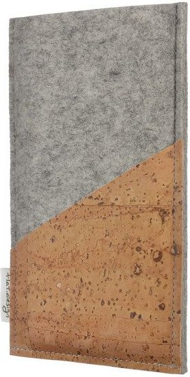 flat.design Handyhülle EVORA natur (diagonal) für Apple iPhone - 100% Wollfilz - hellgrau