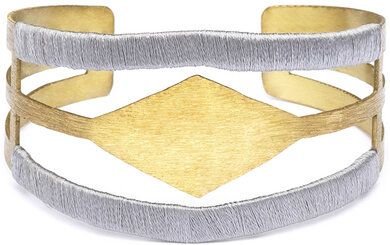 Frida Feeling Armreif Kaia, gold-farben / grau