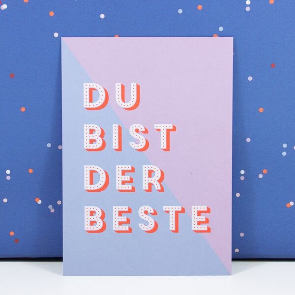 Bow & Hummingbird Postkarte "Du bist der Beste"