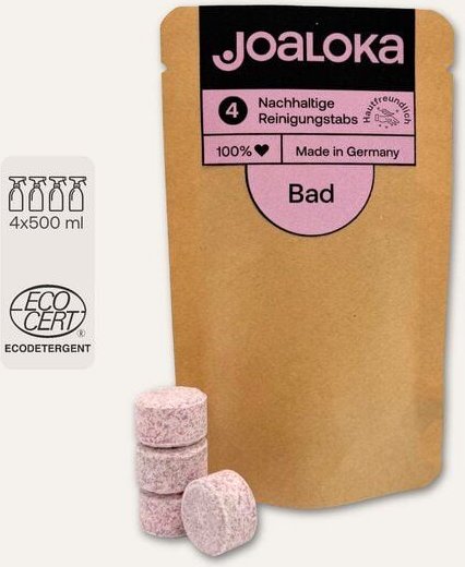 Joaloka 4 Badreiniger-Tabs - Nachfüllpack - ergibt 2 Liter Reiniger (4 x 500 ml)