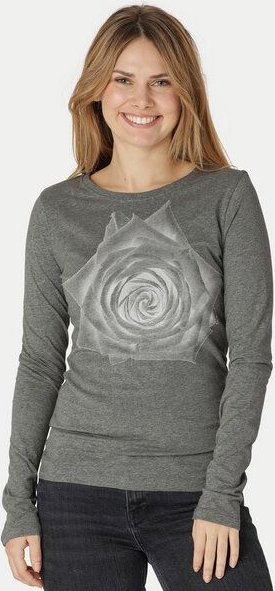 Peaces.bio - handbedruckte Biomode Bio-Damen-Langarmshirt Rose