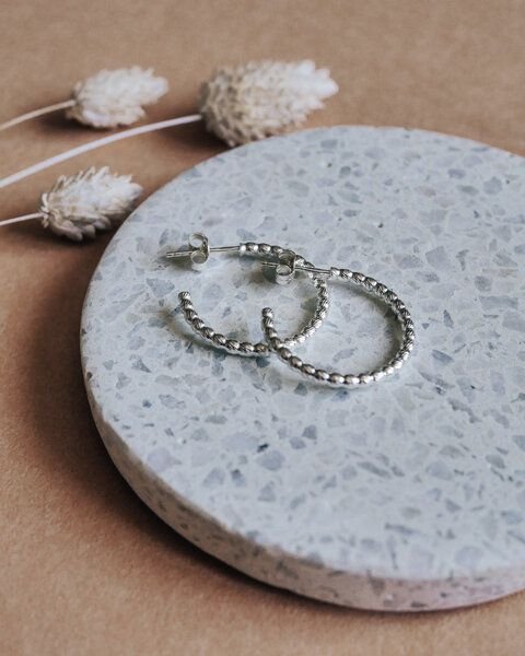 lille mus Creolen 'Zopf' 925 Silber / vergoldet