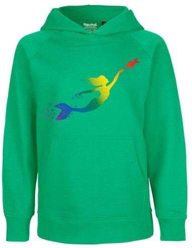 HANDGEDRUCKT "Meerjungfrau" Kinder-Hoody