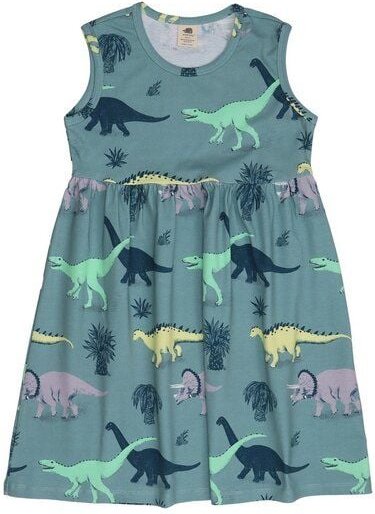 Mädchen Sommerkleid „Running Dinosaurs“ aus Bio-Baumwolle – GOTS-zertifiziert, Walkiddy