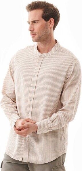 ORGANICATION Hemd aus Bio-Baumwolle und Leinen mit Streifen