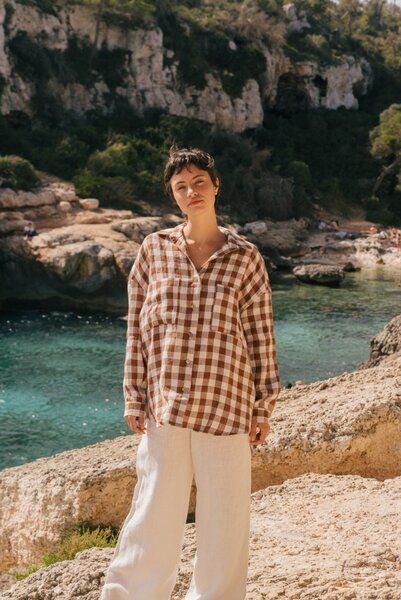 AmourLinen Molly Leinenhemd mit übergroßem Kragen