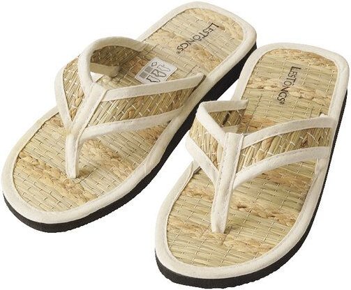 Les Tôngs Flip Flops OCEAN-V -offene Zimtlatschen aus Seegras - vegane Zimtsohle