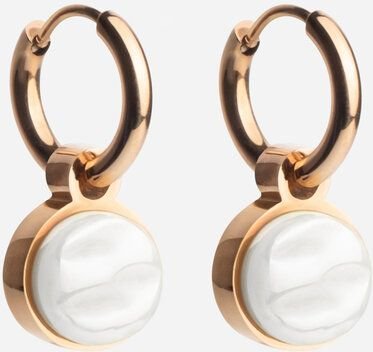 ALEXASCHA Roségold Creolen mit Anhänger | Mix & Match