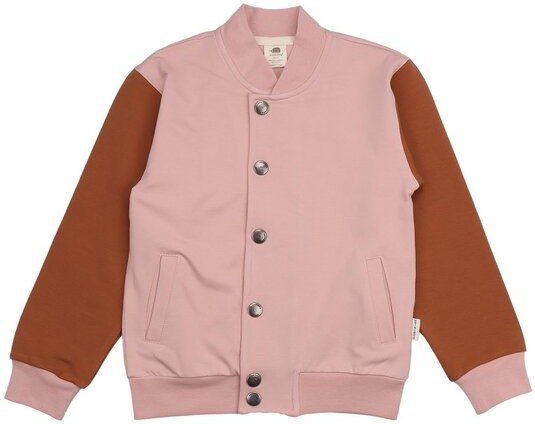 Kinder Bomberjacke GOTS-zertifiziert aus Bio-Baumwolle, Wind’s Path, rosa mit braunen Ärmeln, weich, alltagstauglich – W...