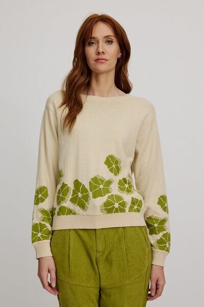 TRANQUILLO Lockerer 2 in 1 Jaquard-Pullover oder Cardigan (W25C64)