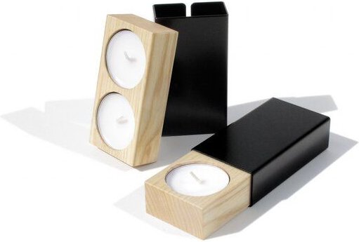 Side by Side Kerzenhalter Two of us (silber oder schwarz)