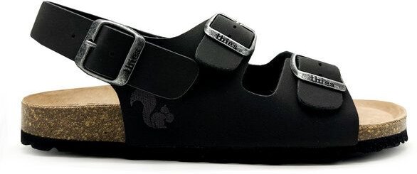 Vegane thies ® Eco Bio Backstrap Sandale aus rec. PET mit Kork-Tieffussbett