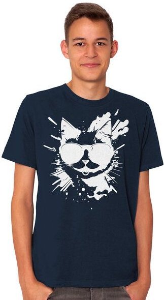 HANDGEDRUCKT "Cool Cat" Männer T-Shirt von EarthPositive