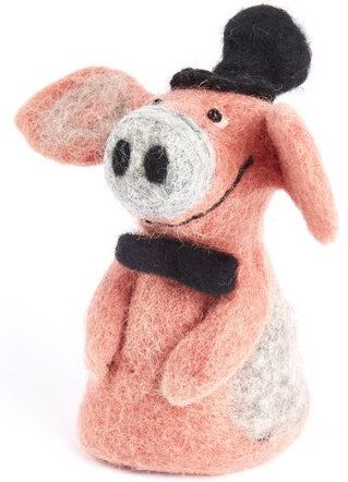 short'n'pietz Schwein Bräutigam als Filz Eierwärmer